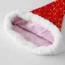 2 x BELISHMIE Golden Sparkling Sequin Santa Hat for Adults Christmas Holiday Party Accessory, Plush Fur Trim, Festival Headwear (Blue)