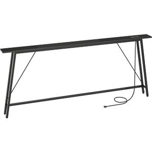 78.7" Couch Table Behind Sofa, Narrow Console Table with Outlet, Skinny Sofa Tables Narrow Long, Long Entryway Tables for Hallway, Entryway, Living Room, Black CT205UBB