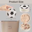 12-Pack Soccer Jewelry Box Bulk Team Gifts for Girls, White Round Mini Travel Jewelry Case for Soccer Players Coaches, Senior Night Tournament Gifting