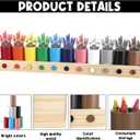 Threehoney Crayon Holder Organizer for Kids Wooden Colored Pencil Holder Pen Container Marker Organizer for Classroom Office School Stationery Art Storage Supplies, 11 Cups on a Stand