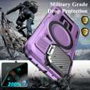 MMHUO for iPhone 16 Pro Case with Adjustable Camera Protector & Screen Protector,[Compatible with MagSafe] [Military Grade Protection] Shockproof Phone Case for iPhone 16 Pro,Purple