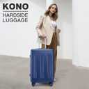 Kono Lightweight 28 Inch Expandable Luggage with Quiet Spinner Wheels TSA Lock, Scratch and Drop Resistant PC+ABS Hardside Durable Large Checked Suitcase, Navy Blue