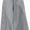 Womens Plaid Pants Black and White Checkered Skirt Pants Elastic Waist Wide Leg Flowy Palazzo with Pockets Casual Trousers (X-Large)