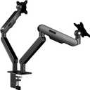 AOC AM420G Dual Monitor Stand - Full Adjustable Monitor Desk Mount Swivel Vesa Bracket with C Clamp, Grommet Mounting Base for 17 to 34 Inch Computer Screens - Each Arm Holds 4.4 to 19.8lbs