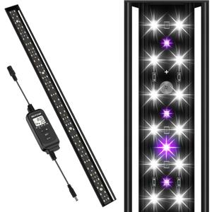 27-INCH LED UVB Light for Reptiles, LED Reptile Light Fixture Controller with Dimming and 4 UVI Modes, 22W Aluminum UVA UVB Lamp for Turtles, Snakes, and Bearded Dragons, 6500K
