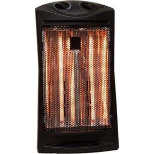 Comfort Glow Indoor Space Heater, Adjustable Thermostat, Radiant Heat, Electric Infrared Quartz, Tip-Over & Overheat Protection, 5,120 BTU, 1500W, Heats 250 sq ft - Ideal for Home, Bedroom & Office