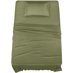 Utopia Bedding Twin Bed Sheets Set - 3 Piece Bedding - Brushed Microfiber - Shrinkage and Fade Resistant - Easy Care (Twin, Olive)