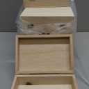 Acrux7 4 Pack Unfinished Wood Boxes, 7.2 Inch Unpainted Wooden Box with Hinged Lid, Small Plain Pine Wood Storage Boxes for Crafts, DIY, Jewelry, Keepsake (7.2x5x2.5 Inch)