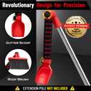 Multi-Angle Gutter Cleaning Tools from the Ground - 2.0 New Upgraded Gutter Cleaner Tools with Scoop & Brush, Leaf Removal from Gutter Guard, Fits Standard 3/4" ACME Thread Poles (Pole Not Included)