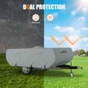 Pop Up Camper Cover 16'-18', 7 Layers Waterproof Pop-up Tent Trailer Cover Anti-UV Folding Camper RV Cover for Motor Home