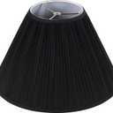 Aspen Creative 33142, Mushroom Pleated Traditional Spider Lamp Shade, Black, 7" Top x 17" Bottom x 11-1/2" Slant