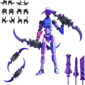 Dummy13 Action Figure Set | Pre-Assembled 3D Printed Titan and Robo Figures | Highly Articulated Robot Toys with Interchangeable Accessories | Perfect for Collectors and Hobbyists (red Green)
