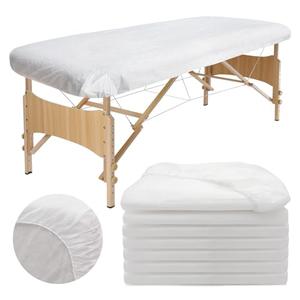 30PCS Disposable Fitted Massage Table Sheets, Heavy Duty Elastic Disposable Bed Cover, Breathable Disposable Fitted Sheets for Spa White Non Woven Fabric 36 x 85 Inch