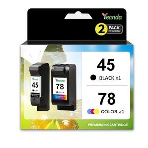 45 78 Ink Cartridge Combo Pack Replacement for HP Ink 45 Black 78 Color Cartridge High-Yield 51645A C6578AN C6578DN for HP Deskjet 842C 932C 960C 970C 990C Color Copier 180 Printer Ink(2 Pack)
