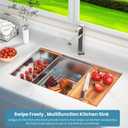 30-Inch Undermount Kitchen Sink - Stainless Steel Single Bowl Workstation With Ledge, 16 Gauge, Single Bowl Kitchen Sink with Accessories (30 x 19 x 10 Inch)