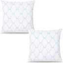 Blue Coquette Bow Pillow Covers 18x18, Coquette Room Decor,Girly Bedroom Decor, Bow Room DecorCoquette Stuff, Set of 2
