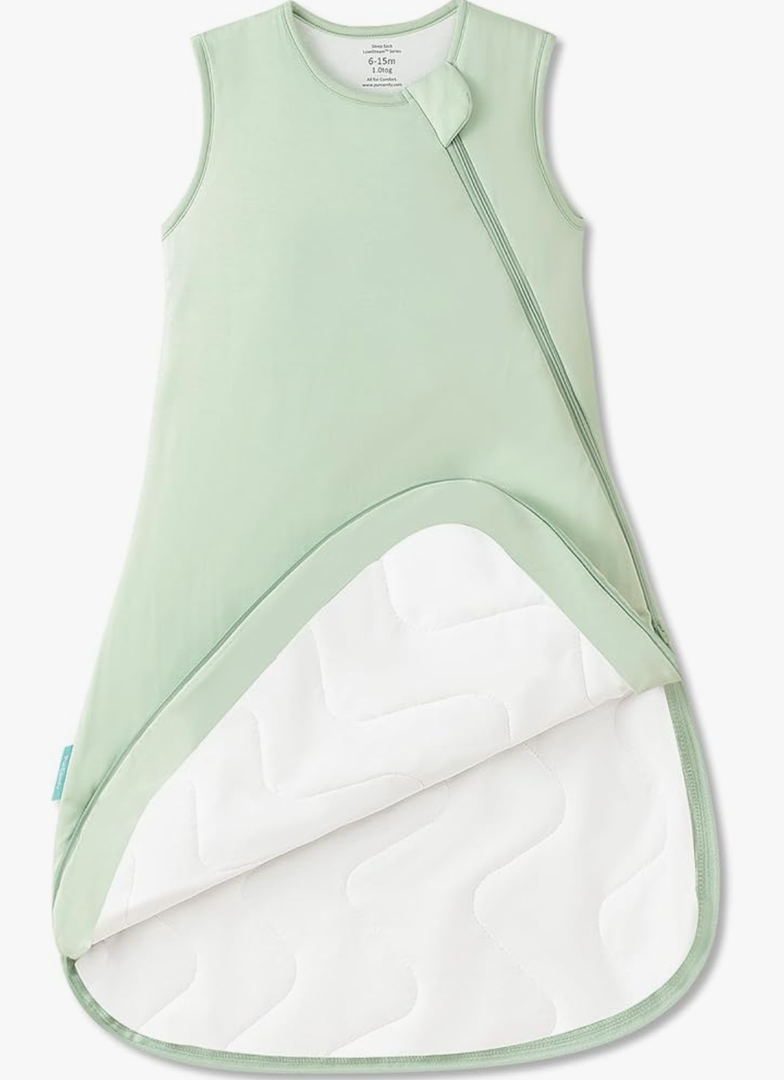 PurComfy Supersoft Sleep Sack 1.0 TOG, Premium Bamboo Viscose Baby Sleeping Bag 2-Way Zipper Sleep Sack Baby Wearable Blanket (Sage, 24-36 months)