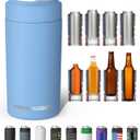 Frost Buddy Universal Can Cooler - Fits all - Stainless Steel Can Cooler for 12 oz & 16 oz Regular or Slim Cans & Bottles - Stainless Steel (Baby Blue)