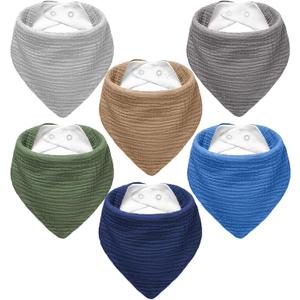 Muslin Baby Bibs,Soft Triangular Baby Bandana Drool Bibs for Baby Boy Girl,Solid Colors Bib for Drooling Teething (6 Pack-forest)