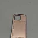 ATRAING Compatible with iPhone 16 Pro Case with Card Holder Dual Layer Heavy Duty Protective Shockproof Hidden Card Slot Slim Wallet Phone Cover for 16 Pro for Women&Men 6.3 inch Rosegold