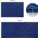 hicorfe Kitchen Runner Rugs and Mats Sets,2 Pieces Absorbent Non-Slip Kitchen Rug,Comfort Kitchen Mat for Floor,Washable for Kitchen,Hallway,Office,Sink,Laundry(20"x48"+20"x32",Navy Blue)