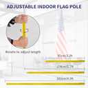 Indoor Flag Pole Kit with Weighted & Thickened Base 6-8FT,Stainless Steel Commercial Indoor Flagpole for Office School City Hall,Heavy Duty Indoor Telescoping Flag Pole,Golden 1 Pack