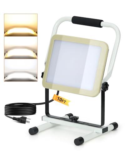UNIONLUX Upgraded LED Work Light 300% Brightness, 100W 14000LM Warm/Nature/Daytime 3 Colors 210° Wide Angle, 500W Equivalent LED Work Light for Garage, Workshop, Construction Site