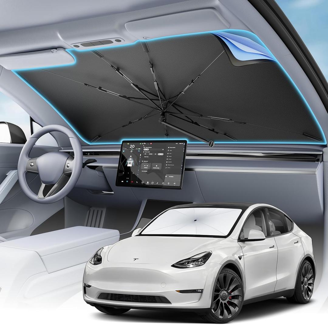 Car Windshield Sun Shade - Foldable Sedan SUV Windshield Sunshade Umbrella, 2025 Upgrade Titanium Silver Coating, Front Window Heat Insulation Protection for Car Windshield (Small(53"L x 29"W))