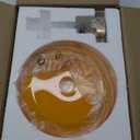 Glass Flush Mount Ceiling Light Modern Close to Ceiling Light Fixtures with 11" Dome Glass Shade Milk Orange Flush Mount Lamp Gold Brass Ceiling Lamp for Hallway Bedroom Kitchen Sink