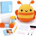 Crochet Kit for Beginners - Bee Crochet Kit, Learn to Crochet, All You Need in, Videos, Instructions, Soft Yarn, Birthday Gift for Adults