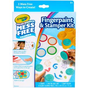 Crayola Color Wonder Mess Free Fingerpaint & Stamper Kit, Safari Stamps for Kids, Color Reveal Ink, Toddler Activity, Gifts, 3+