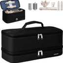 Double Layer Storage Case For Shark Flexstyle, Travel Carrying Case For Shark 430/440 Flexstyle, Organizer Bag For Shark Flexstyle/Dyson Airwrap Styler Attachments (Black)