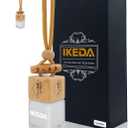 Car Air Fresheners | 10ml Air Freshener | Strong Perfume Hanging Diffuser with Odour Eliminaor Technology | Car Accessories for Men | Car Scents Air Fresheners by Ikeda (Square, Coconut) (0.34 Fl Oz (Pack of 1))