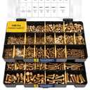 Bonost 1380pcs Nuts and Bolts Assortment Kit - Heavy Duty Grade 8.8 Metric M4 M5 M6 M8 Bolt Set with Assorted Nuts and Washers, Yellow Zinc Plated, Length from 12-30mm