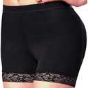 Butt Lifter Hip Enhancer Pads Underwear Shapewear Lace Padded Control Panties Shaper Booty Fake Pad Briefs Boyshorts (Black, M)
