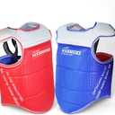 HXRROD Martial Arts Chest Guard, Red and Blue Reversible, Protective Training Equipment (2#)
