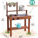 ROBOTIME Mud Kitchen for Kids Outdoor, Wooden Kids Kitchen Playset, Outdoor Play Kitchen with Removable Sink, Faucet, Cooking Accessories, Stove, Fun Backyard Outdoor Kitchen for Boys Girls 3+