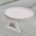 NDL Sofa Armrest Clip Table  No-Slip Couch Tray for Drinks, Snacks, Remote, Gamepads, Adjustable Armchair Table for Living Room, Bedroom, Dorm  Fits Most Armrests (White)