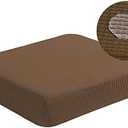 NC HOME Water Resistant Couch Cushion Covers Stretch Sofa Seat Slipcover for Pets, Thick RV Dinette Cushion Covers Sofa Protector, Washable (Medium, Coffee)