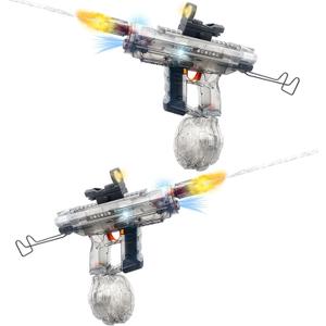 Upgraded 2 Pack Electric Water Gun for Adults Kids 26-32FT Range Squirt Gun Watergun 800ml High Capacity LED Light Automatic Water Gun Toys Pool Beach Outdoor Summer Gift Toys for Kids Ages 6-12 (Black+black)
