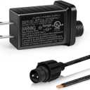 12V 12W 1A Class 2 Power Supply, AC to DC Low Voltage Transformer, IP44 Inflatable Power Adapter for LED Strip Lights, Christmas Decor Light, Indoor/Outdoor Use, UL Listed
