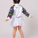 Girls Flip Sequin Jackets Kids Rainbow Sparkle Outwear Toddler Boys Glitter Sleeve Shiny Metallic Coat Birthday (Gray, XXXL)