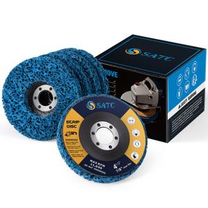 S SATC Strip Discs 5PCS Bule Stripping Wheel 4-1/2" x 7/8" Fit Angle Grinder Clean and Remove Paint Rust and Oxidation