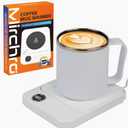 Coffee Mug Warmer - 36W Mug Warmer for Desk with Temperature Display, 1-12H Timer & 6 Temperature Settings, Fast Heating, Auto Shut Off, Smart Coffee Cup Warmer for Beverage, Coffee, Tea, Milk (White)