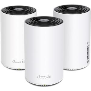 TP-Link Deco AXE5300 Tri-Band WiFi 6E Mesh System- Covers up to 7200 Sq.Ft, Replaces WiFi Router and Extender, AI-Driven Mesh, New 6GHz Band, 3-Pack (Renewed)
