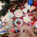 Gersoniel 6 Pack Christmas Ceramic Ornaments Painting Crafts Adult Unpainted Christmas Stepping Stone Kit Ready to Paint Mosaic Ceramic Figurines with Paints Brushes DIY Hanging for Holiday Xmas Tree