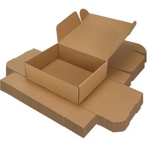 Serwrsw 13x10x4 inch Shipping Boxes Set of 15 Brown, Inner Size 12.6x9.6x1.6 inch Cardboard Box Mailers for Small Business Packaging Mailing or Gift Wrapping Giving