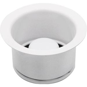 Westbrass D2082-50 3-1/2" Extra-Deep Collar Kitchen Sink Waste Disposal Flange & Stopper, Powder Coat White