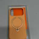 TORRAS Q3 Silicone 360 Spin for iPhone 17 Pro Case with Stand, Fit for MagSafe, Magnetic Ring Stand with Camera Control, Liquid Silicone Rubber Soft Phone Case for iPhone 17 Pro 6.3'', Pastel Orange