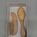 Yoofoss 4 Piece Baby Brush and Comb Set, Wooden Baby Brush with Natural Ultra Soft Goat Hair, Baby Hair Brush for Newborn, Baby Brush Set for Boy Girl